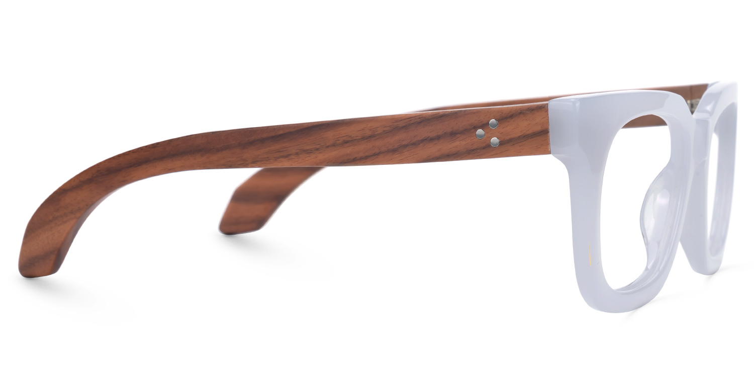 Diana Rectangle White Glasses2