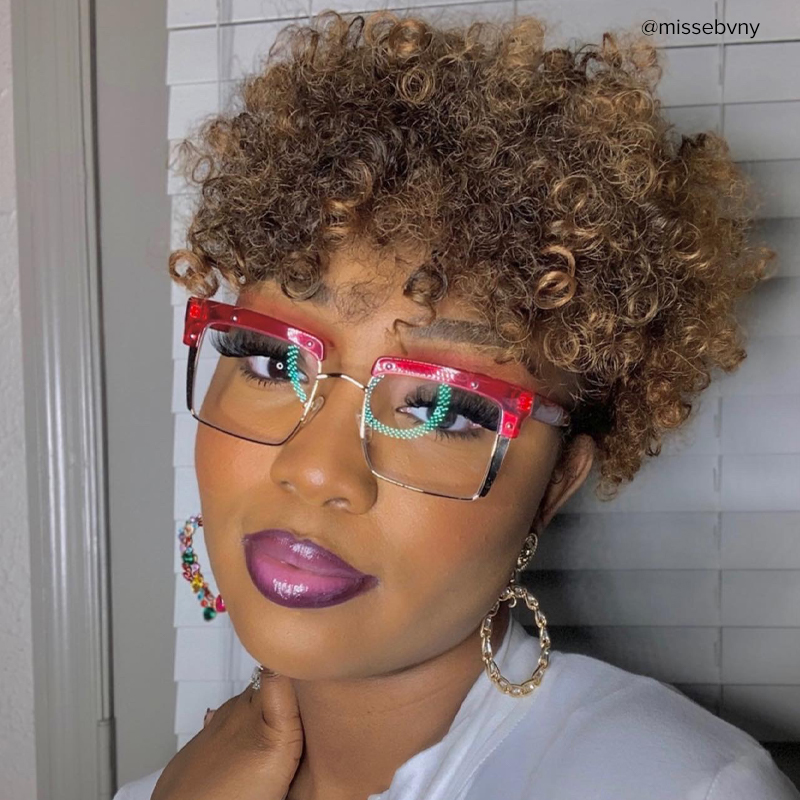 Kiana Square Bright-Pink Frame Glasses | Zeelool Optical4