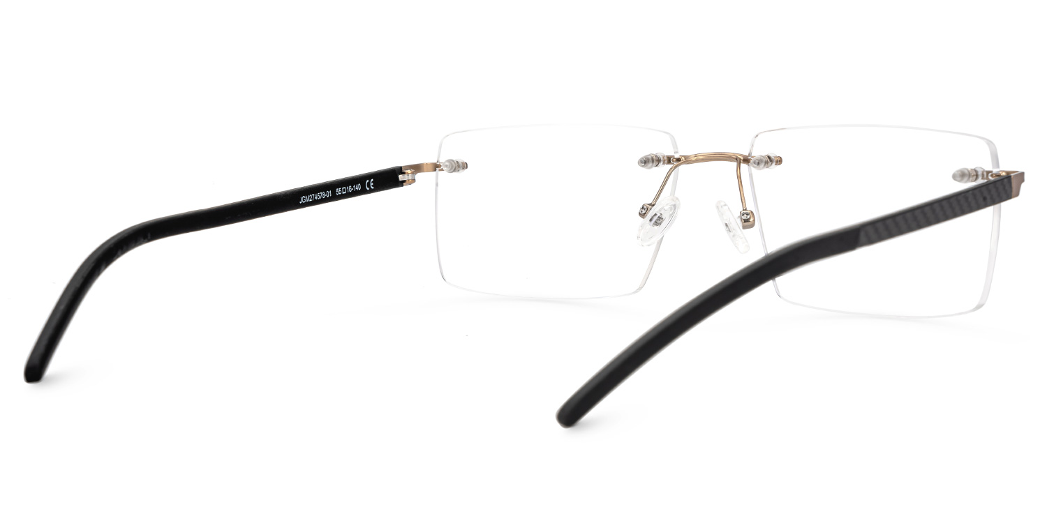 Halstead Rectangle Black Glasses3