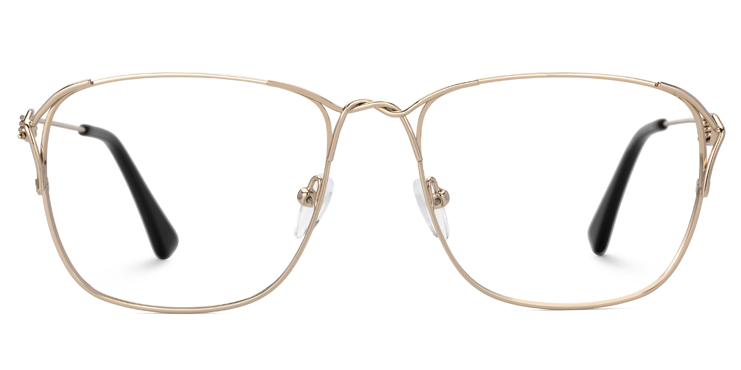 Lennox Gold Frame Glasses with Square Style Online | Zeelool0
