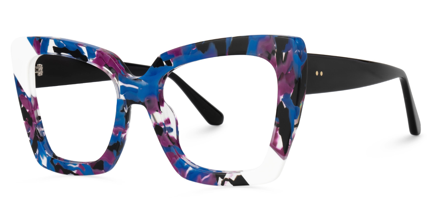 Females Square Vivian Graffiti Glasses | Zeelool1