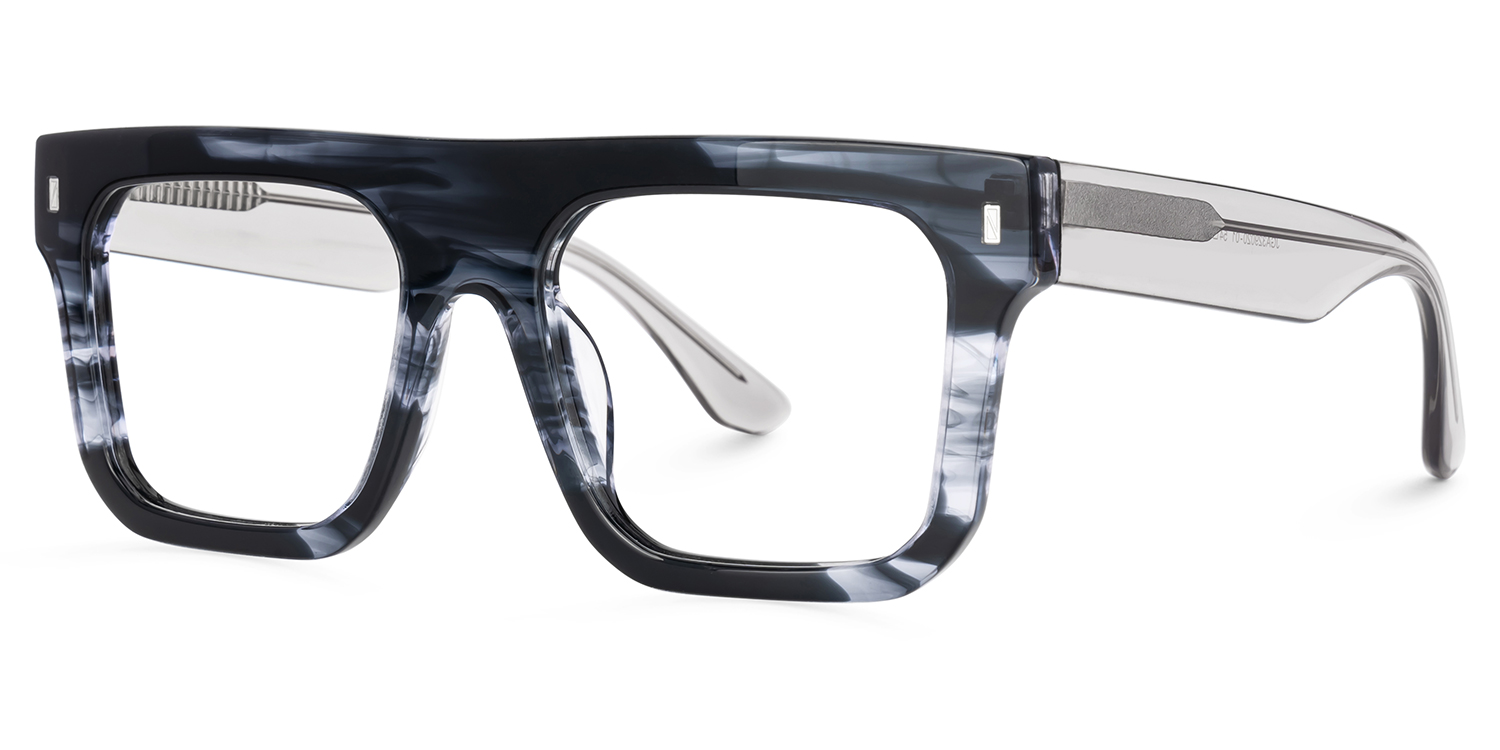 Men Square Reaux Gray Glasses | Zeelool1