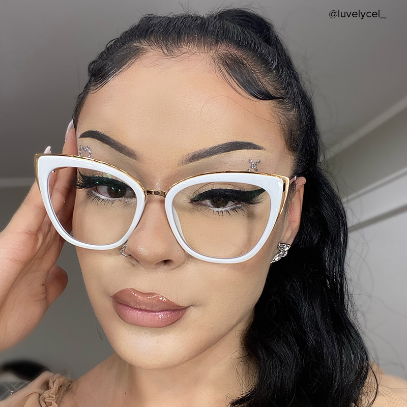 Ruiz Cateye White Glasses | Zeelool Glasses8