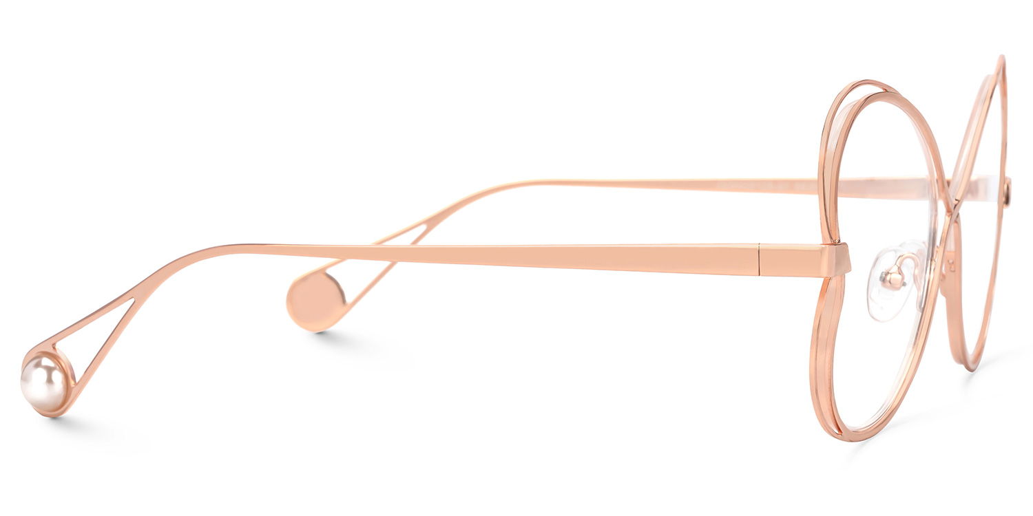 Aretha Geometric Rose-Gold Glasses2