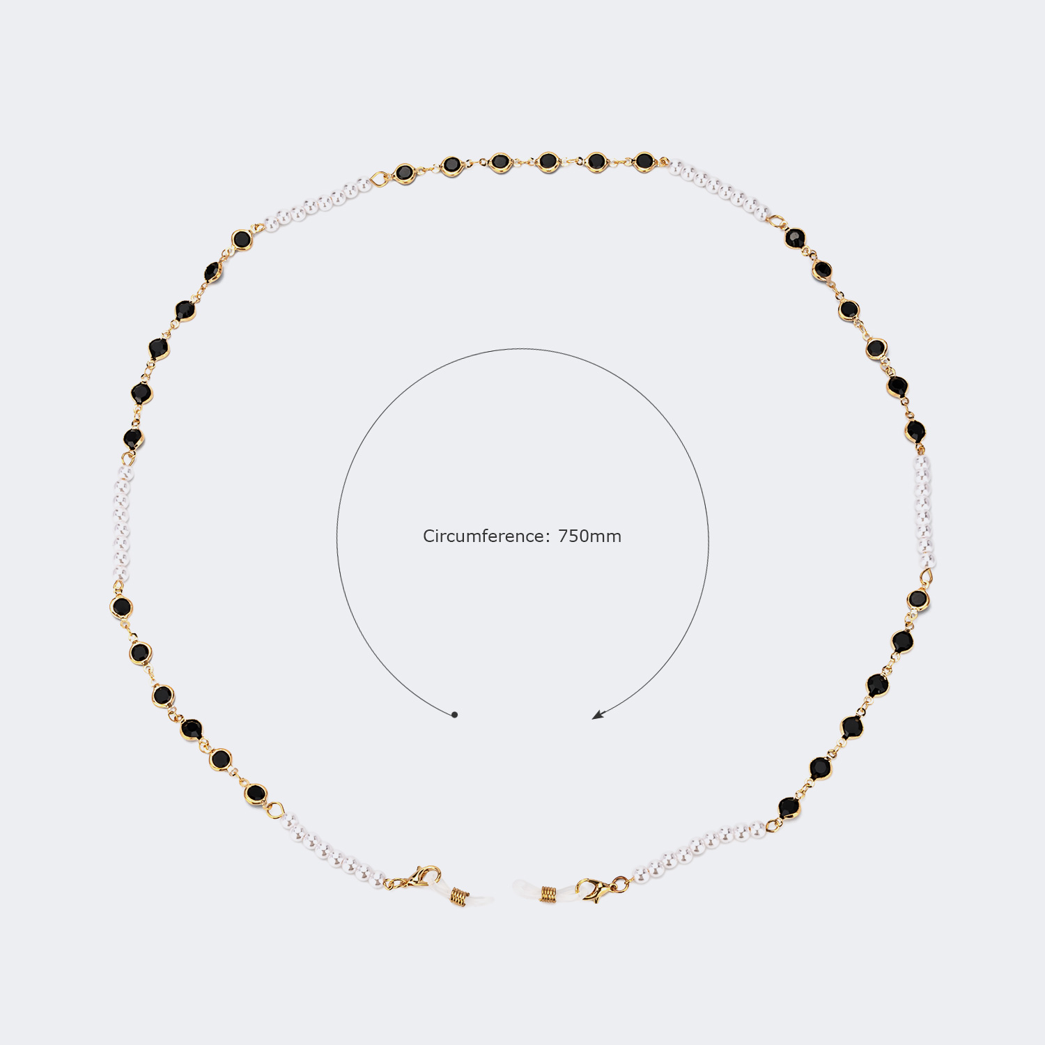 Stylish Black Diamond Pearl Eyeglasses Chains2