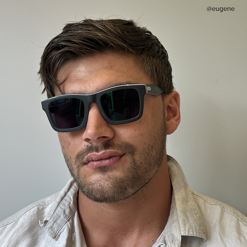 Riley Rectangle Dark-Gray Sunglasses4