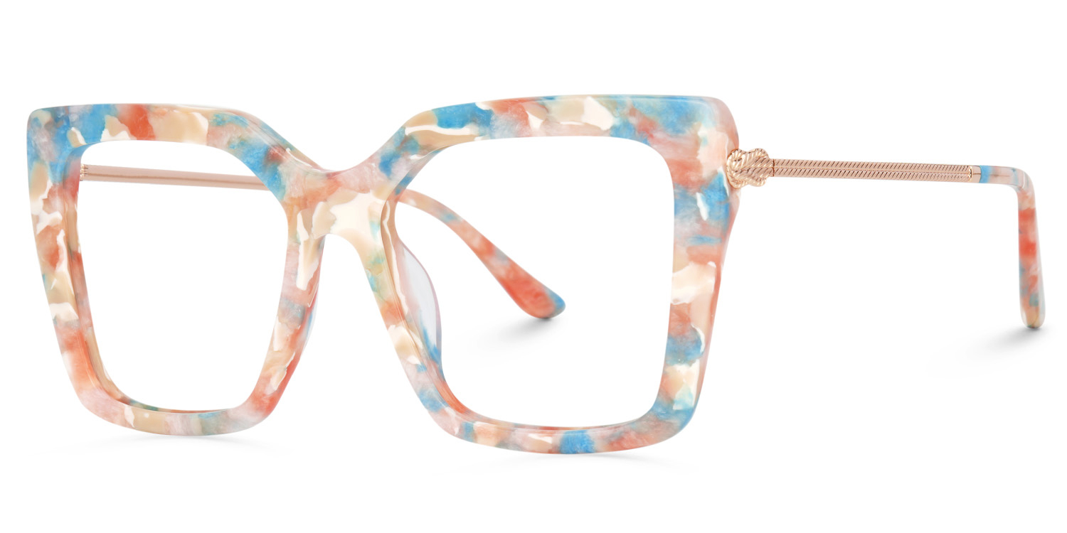 Flora Square Orange Glasses1