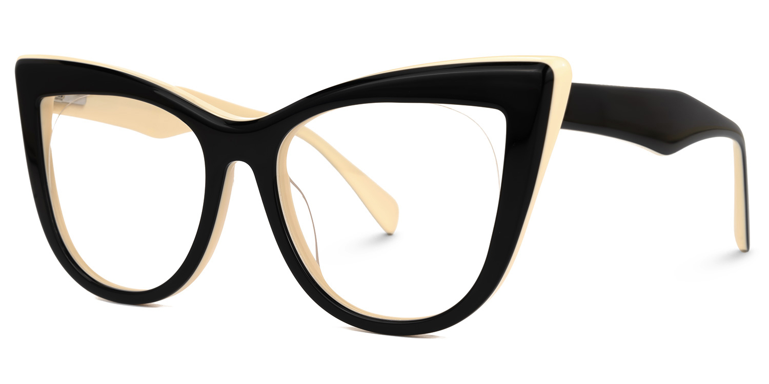 Aecila Cateye Black Glasses1