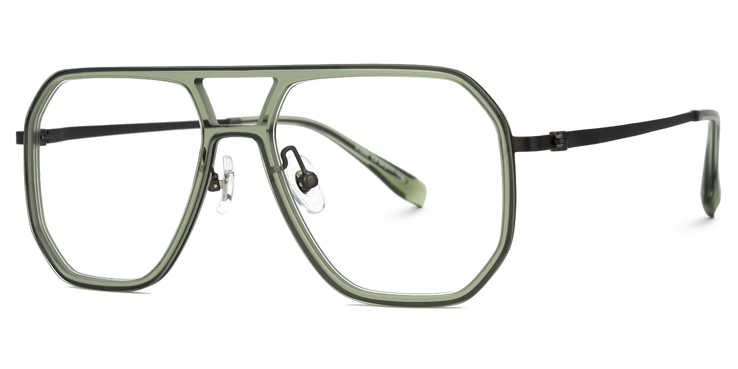 Jefri Green Frame Glasses with Aviator Style Online | Zeelool1