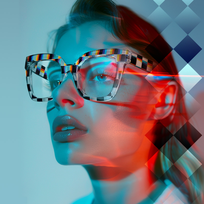 ZEELOOL Malcolm Square Multicolor Geek Chic Glasses
