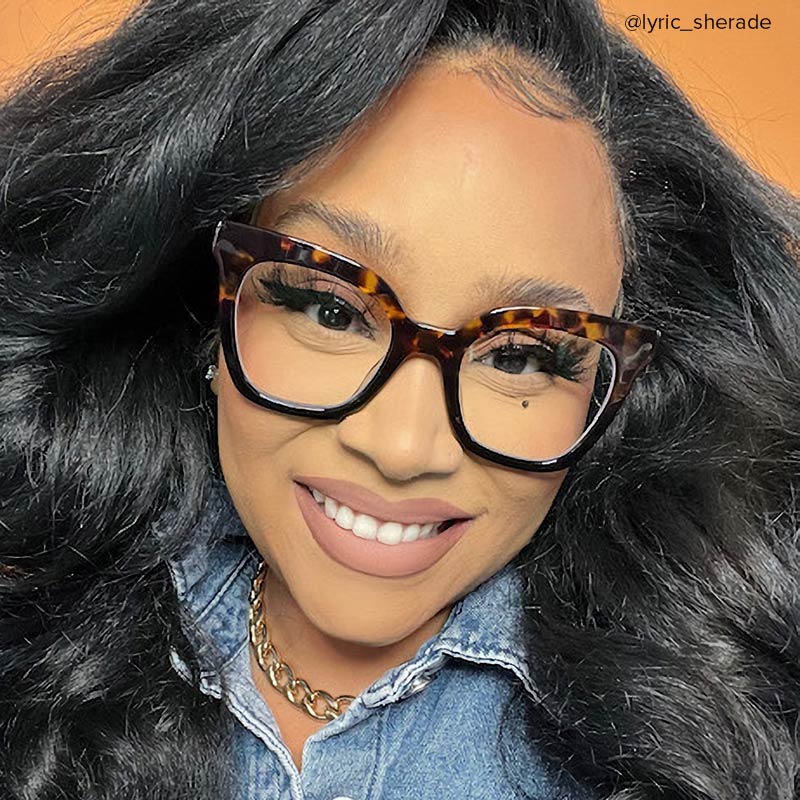 Meka Square Two-Tone Glasses | Zeelool Glasses7