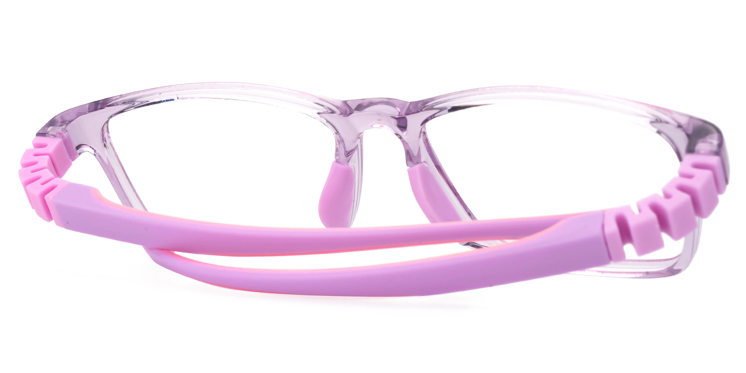 Arddin Rectangle Purple Frame Eyeglasses for Tweens3