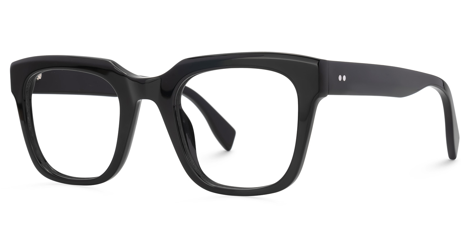 Schealer Square Dark Bold Black Full Frame Glasses1