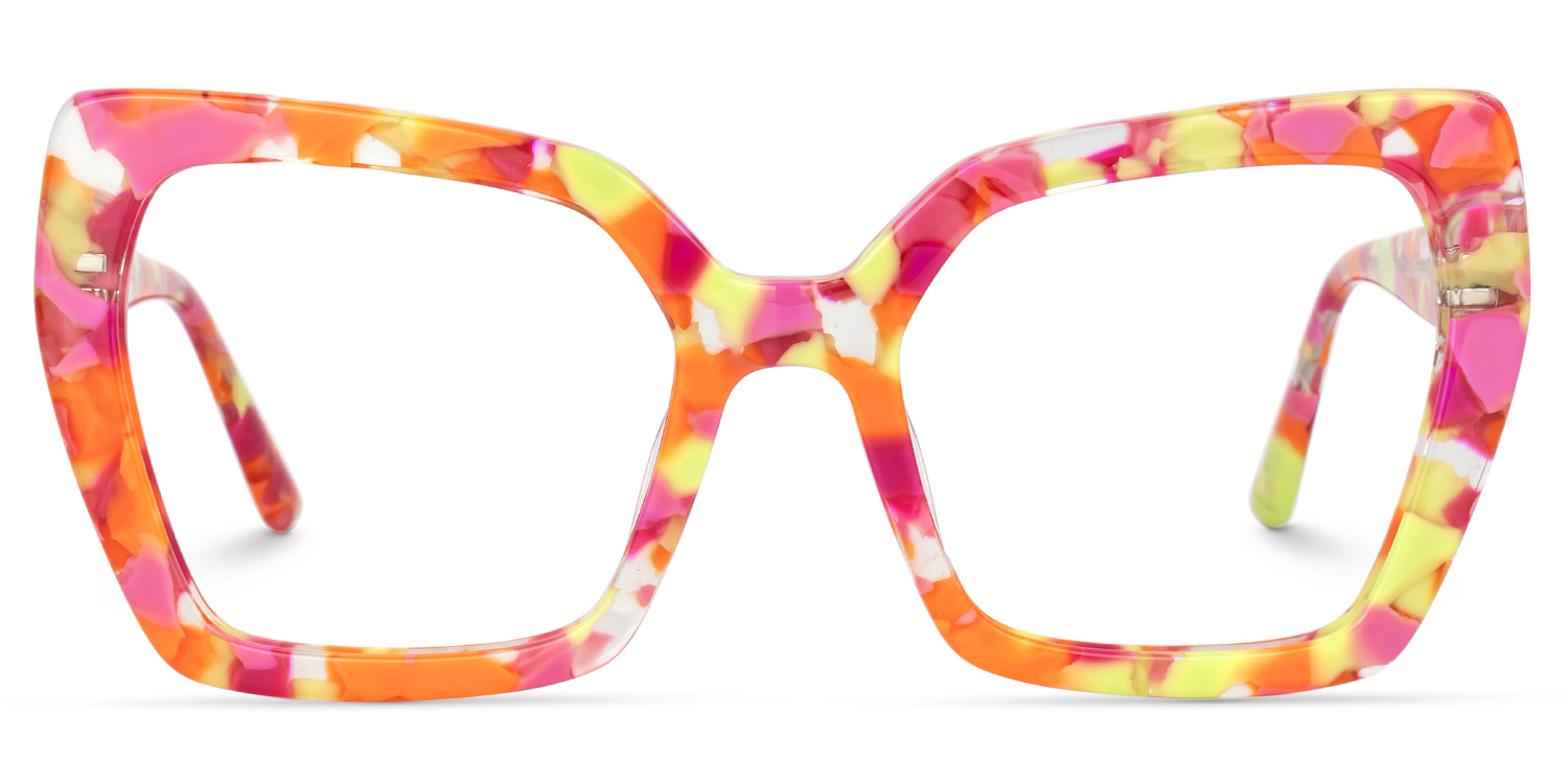 Pavia Butterfly Orange Floral Glasses good-img