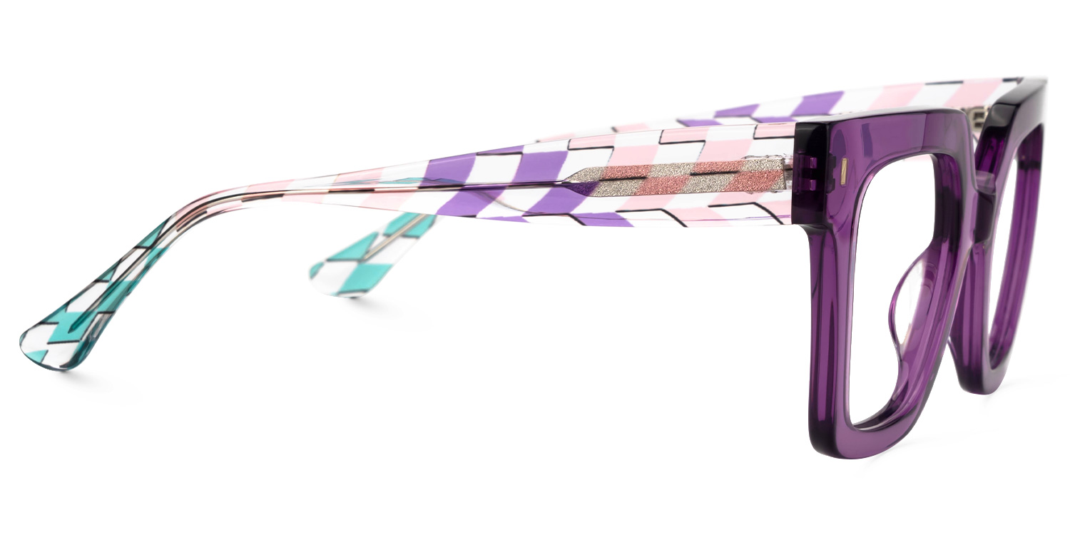 Livena Square Purple Glasses2