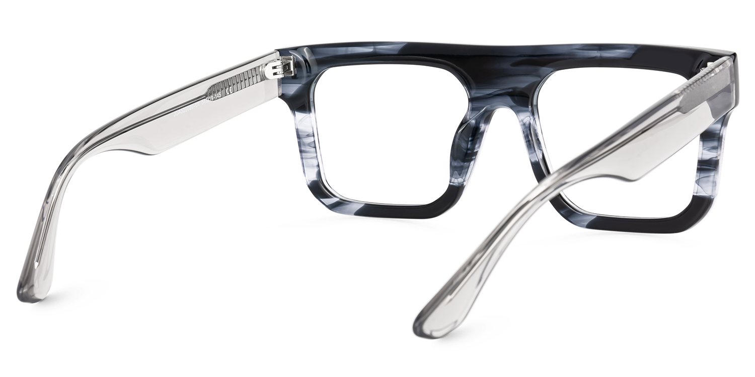 Men Square Reaux Gray Glasses | Zeelool3