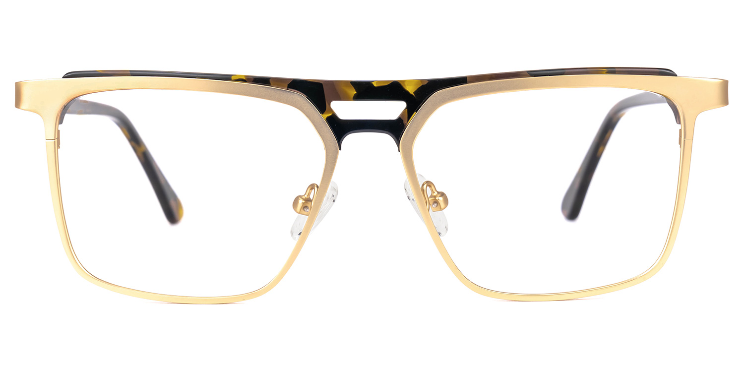 Rectangle Rajni Gold Glasses deals -Zeelool Glasses0