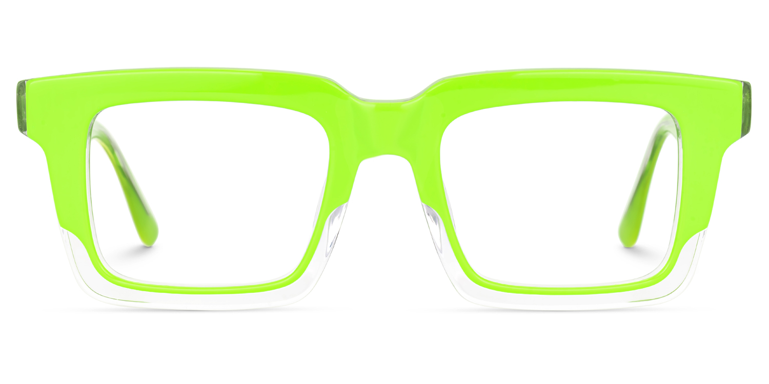 Holly Rectangle Green Glasses0