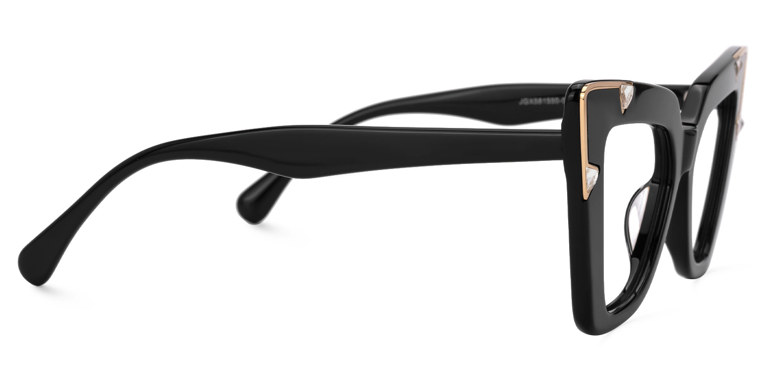 Pedley Cateye Black Pointy Glasses2