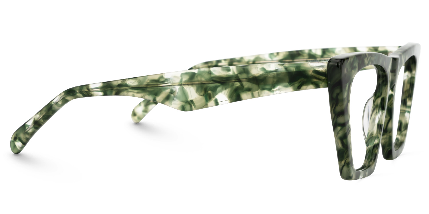 Cecile Cat Eye Green-Floral Glasses | Zeelool Glasses2