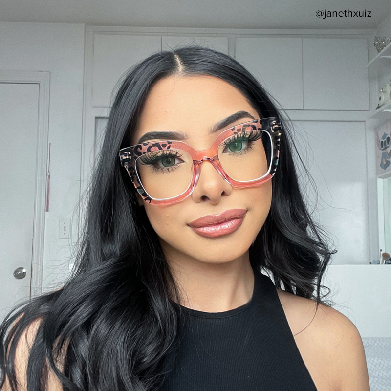 Malcolm Square PinkLeopard Glasses7