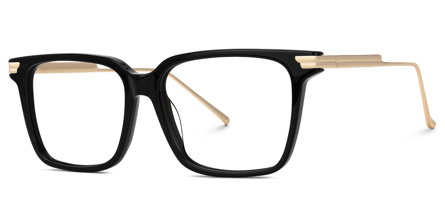 Viixen Rectangle Black Frame Glasses | Zeelool1