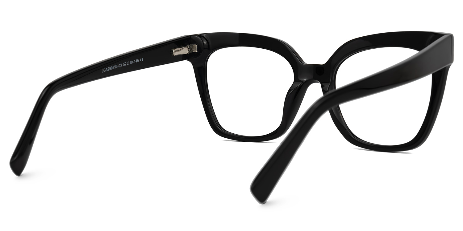 Merisier Square Black Glasses3
