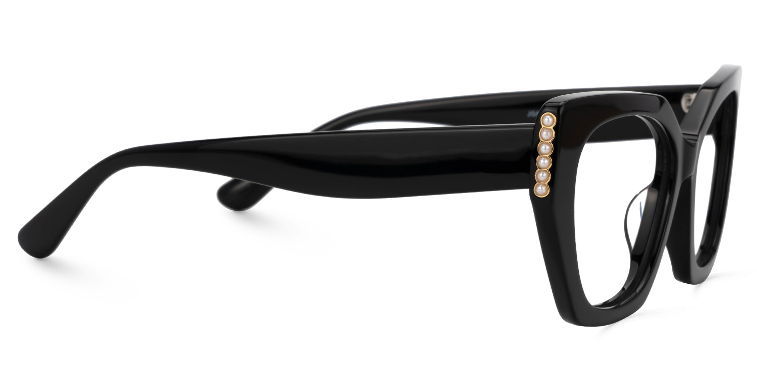 Tillman Acetate Geometric Black Frame Glasses | Zeelool2