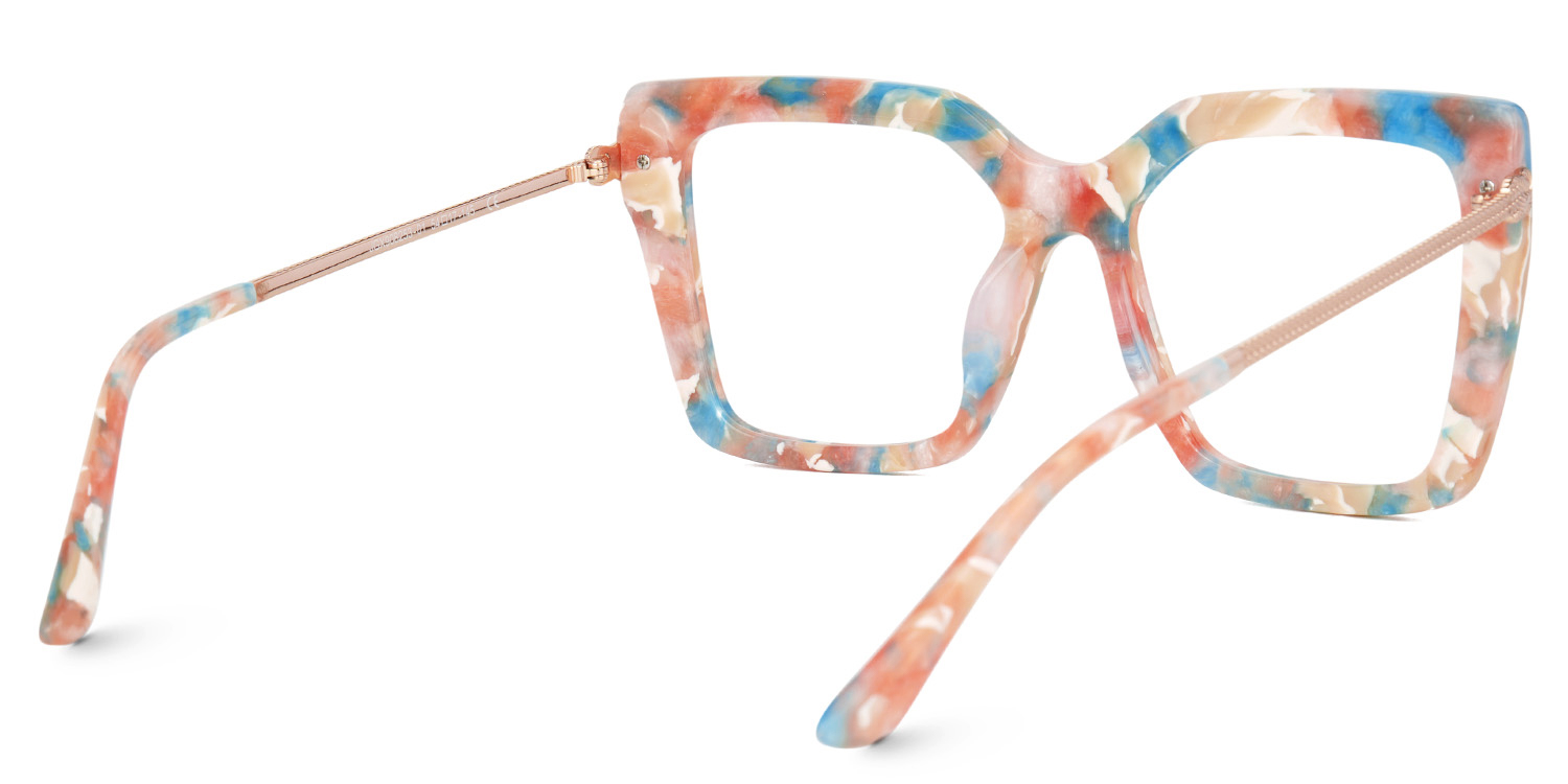 Flora Square Orange Glasses3