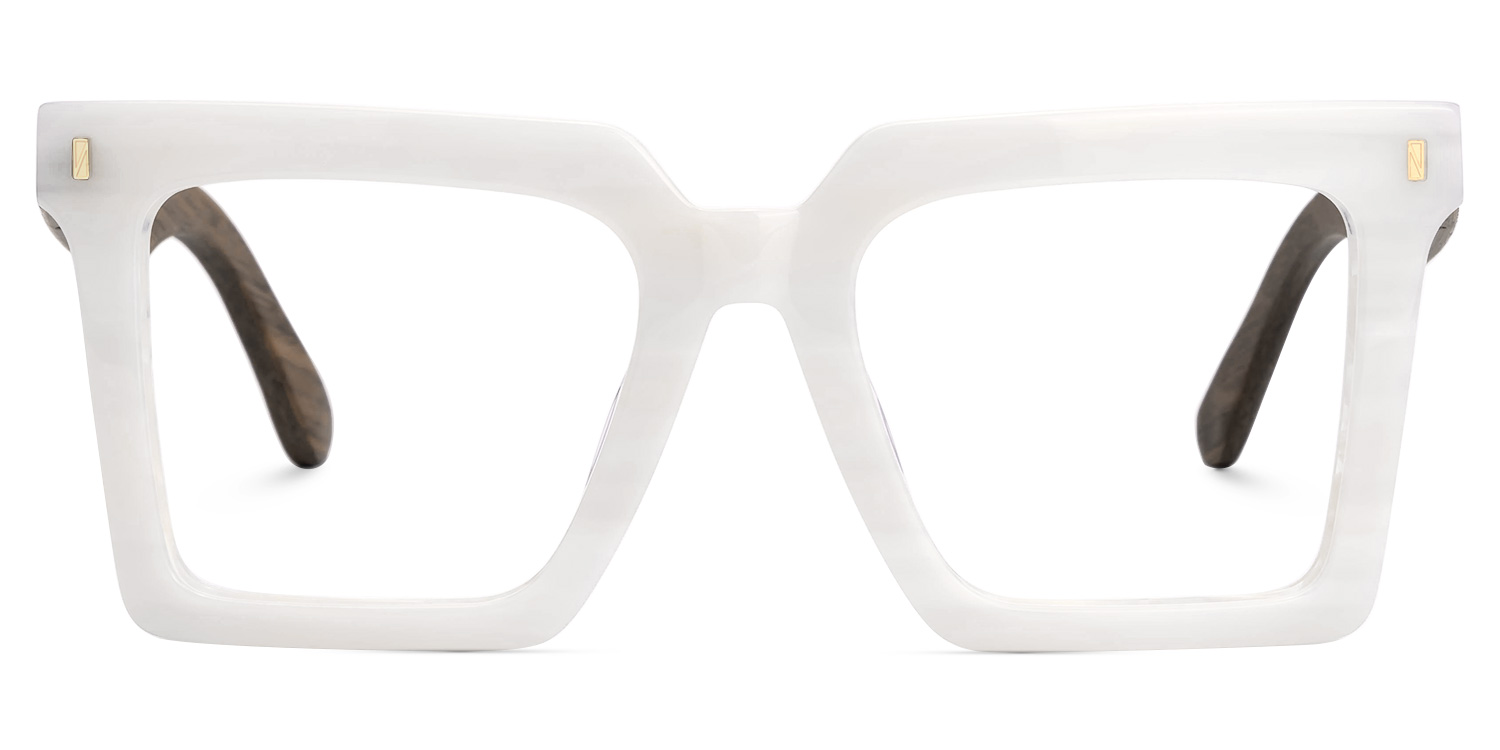 Pierre Square White Glasses