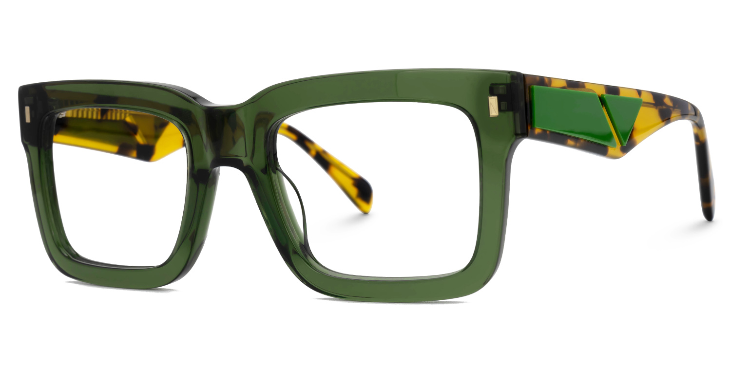 Shirmme Square Green Glasses1