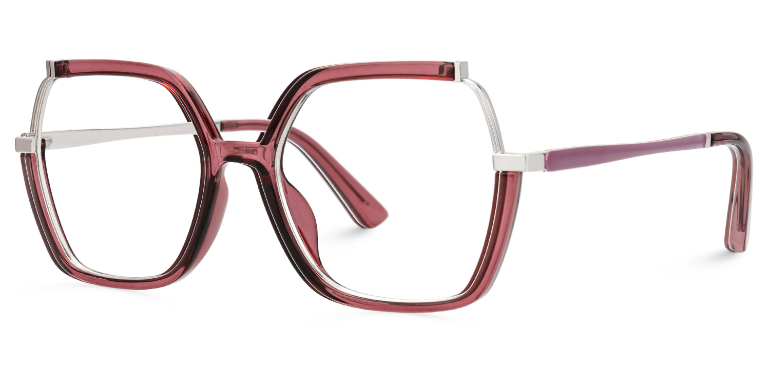 Alexia Square Red Glasses1