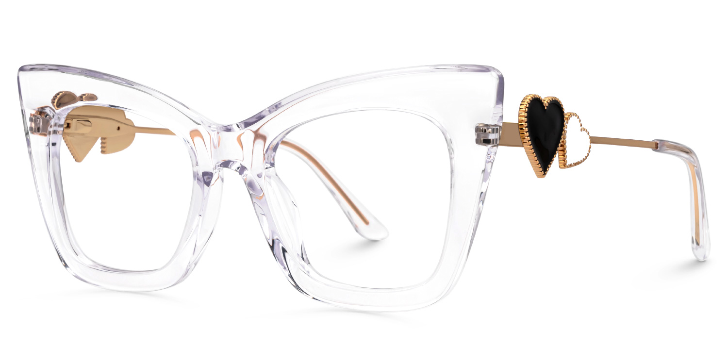 Cagle Designer Eyeglasses in Cateye Crystal Frame1