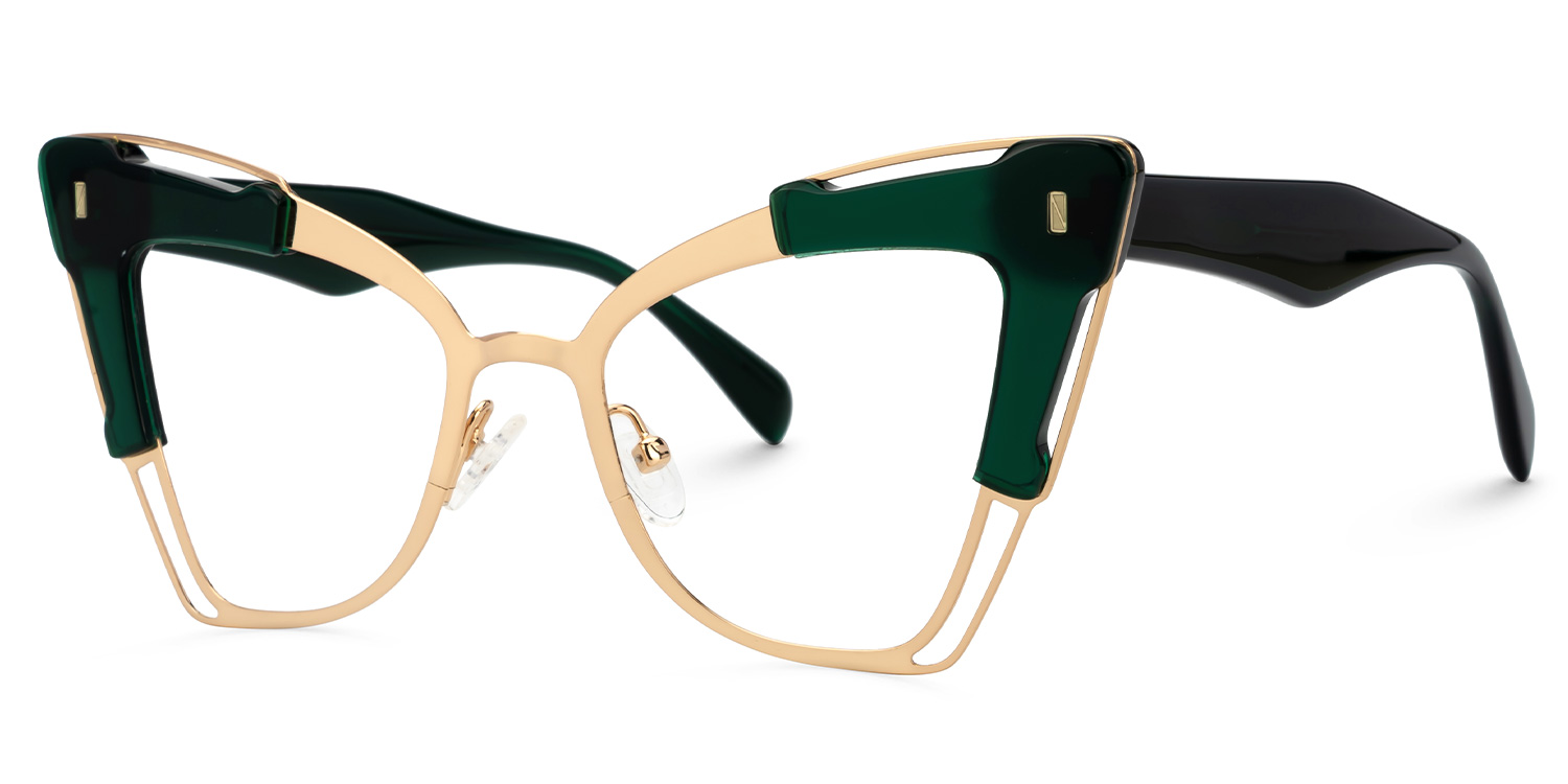 Talbert Designer Eyeglasses in Cateye Green Frame1
