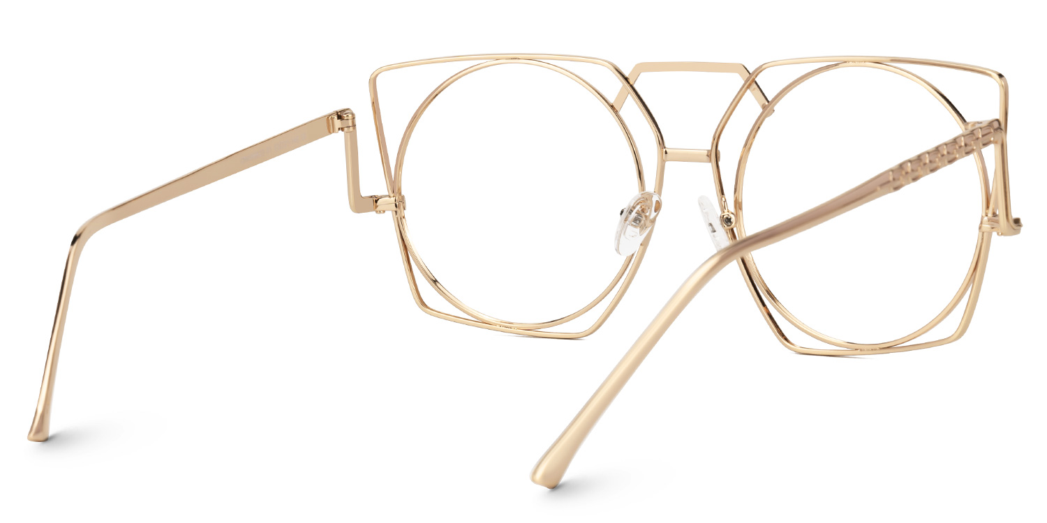 Ybarra Geometric Gold Glasses | Zeelool Glasses3