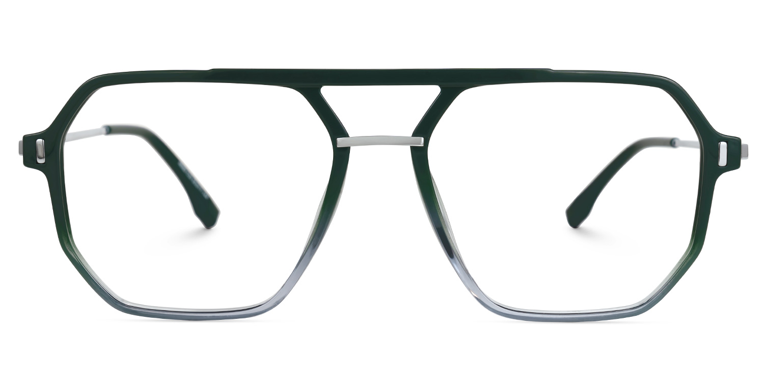 Lizbeth Aviator Green Glasses
