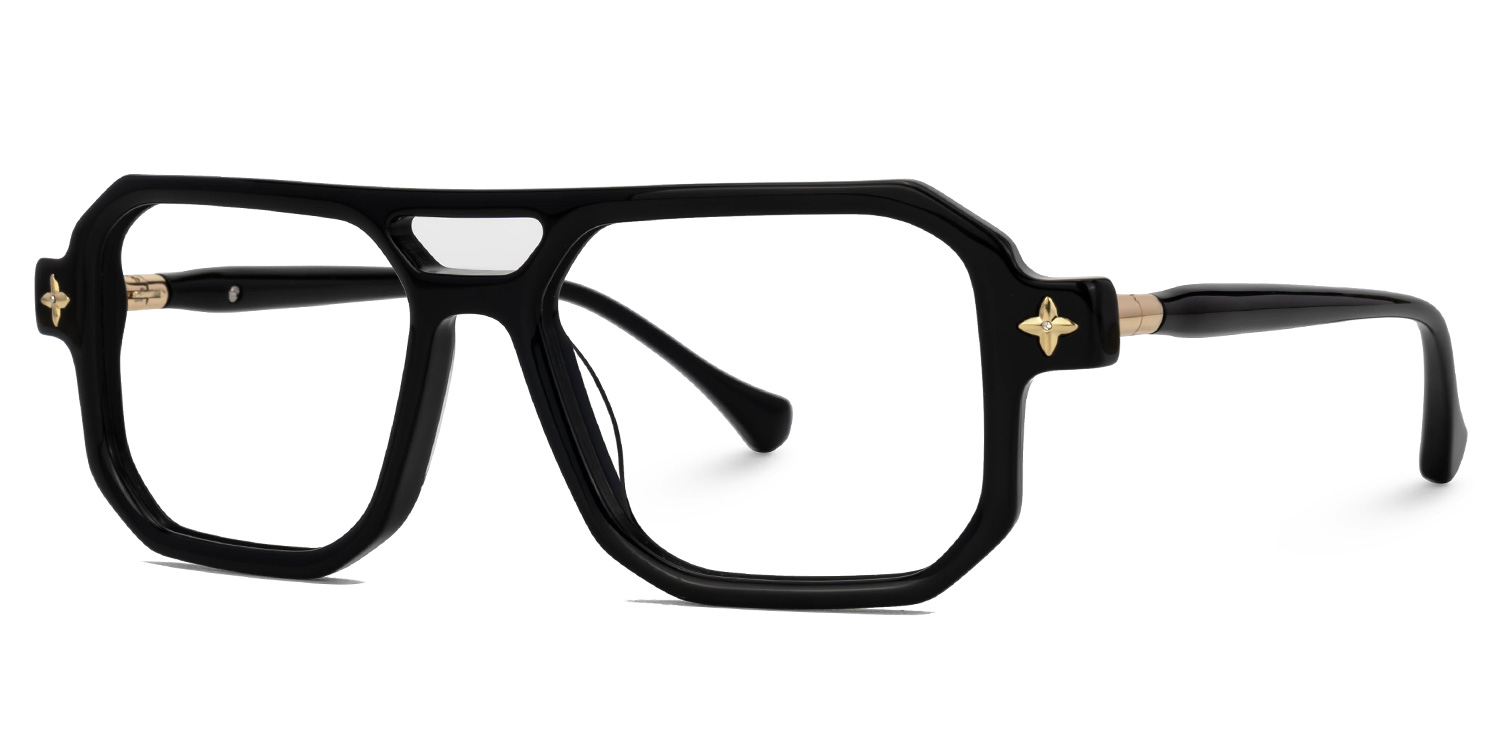Black Brackett Aviator Frame Eyeglasses | Zeelool1