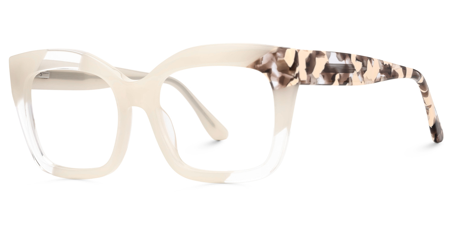 Ximena Square Eggshell Glasses1