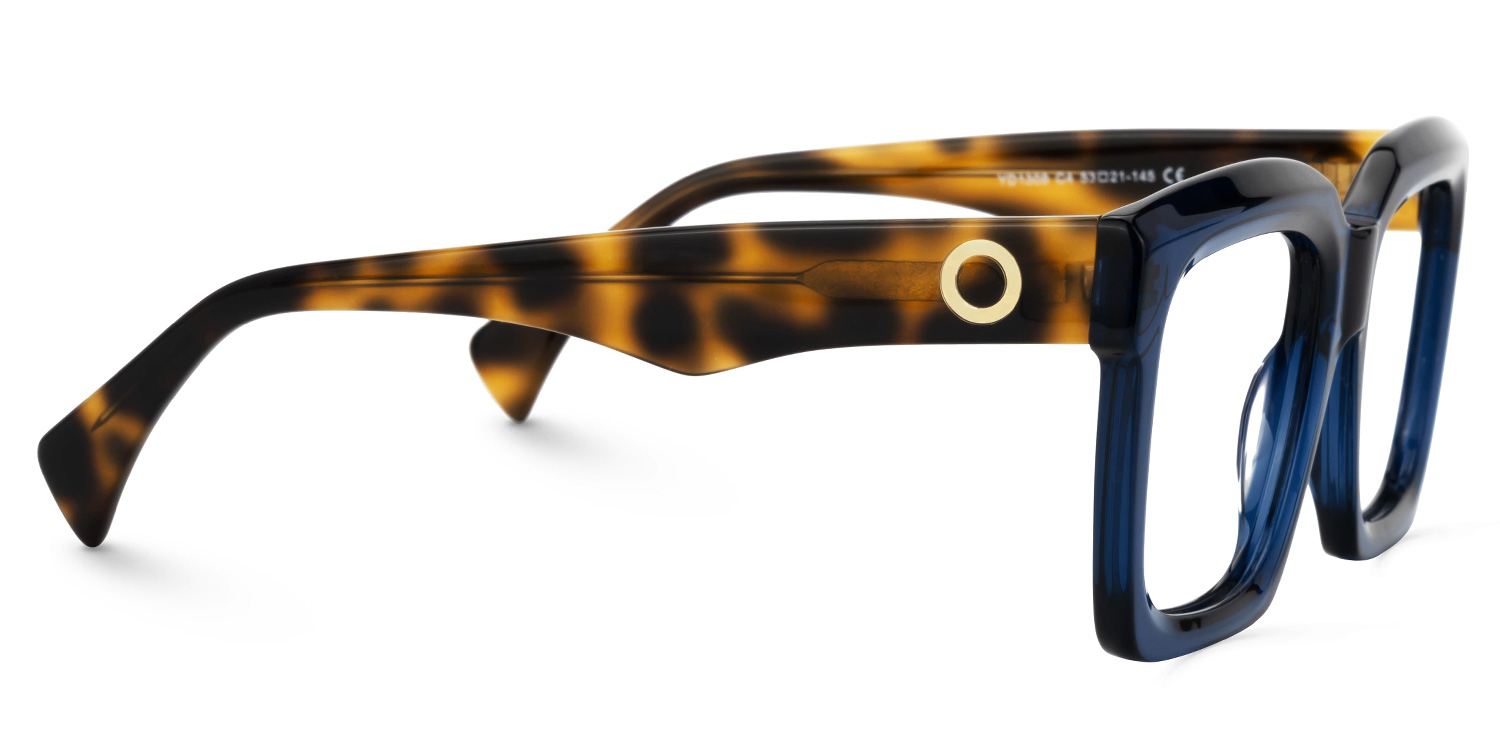 Faridah Blue Fade Square Glasses with Tortoise Arms2