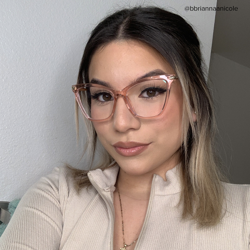 Hilary Butterfly Light Pink Transparent Eyeglasses10