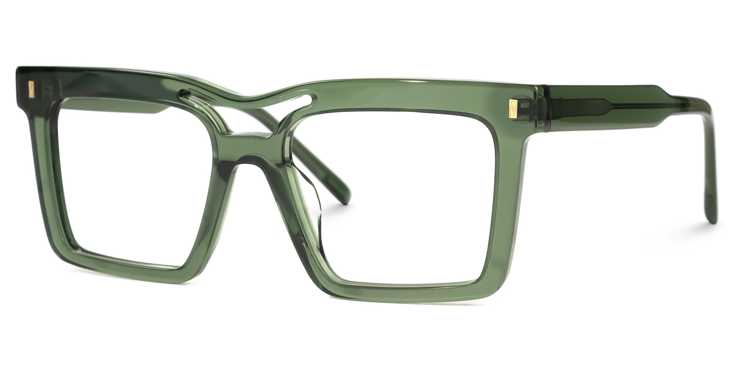 Tamekia Square Green Glasses1