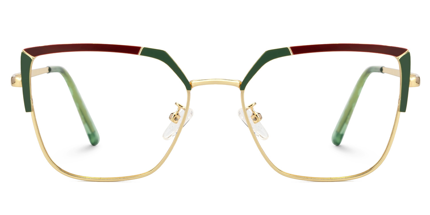 Shadai Red-Green Eyeglasses in Square Full-Frame  | Zeelool0