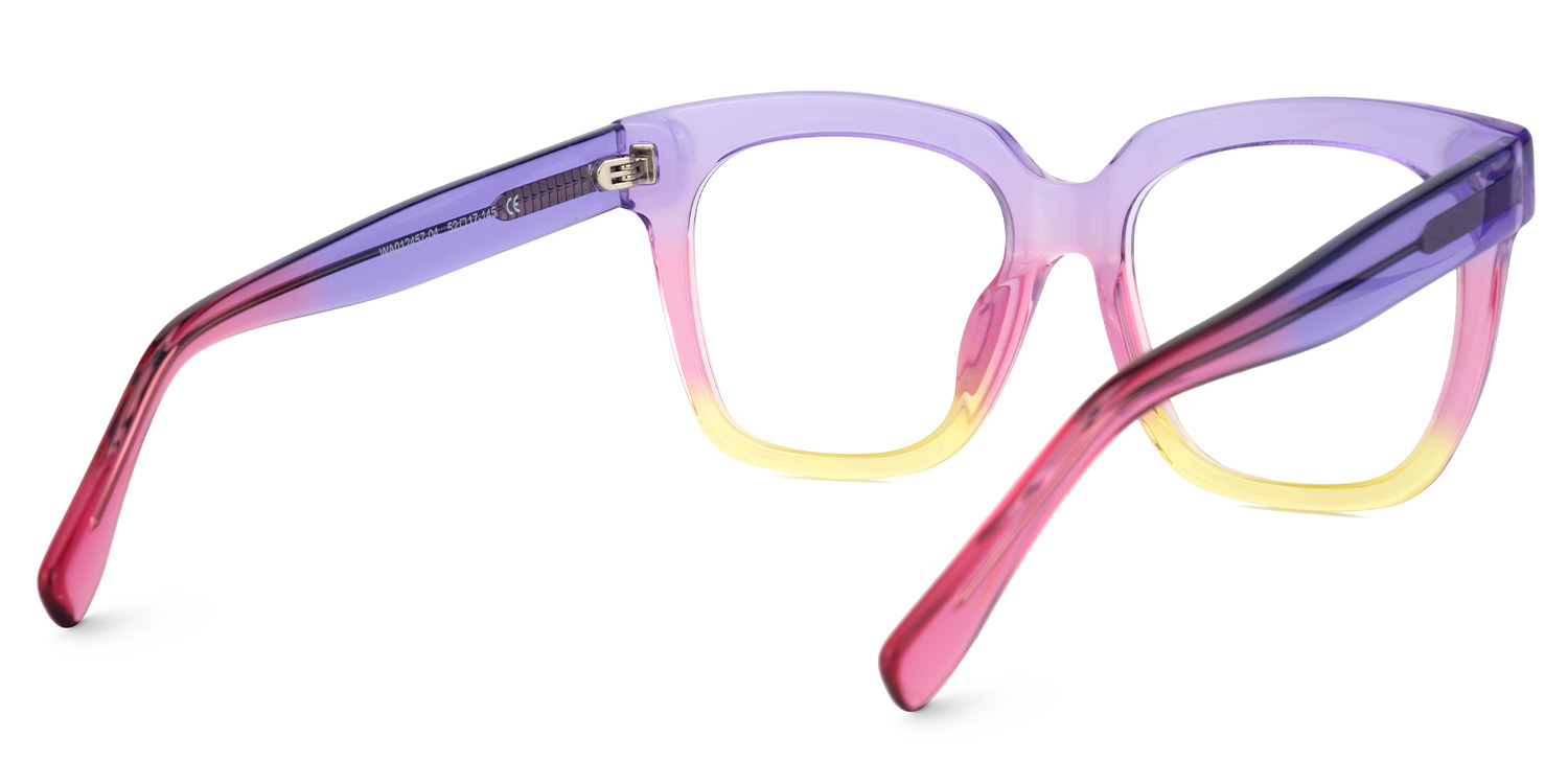Xion Square Pink-Yellow Eyeglasses & Bright Frames3