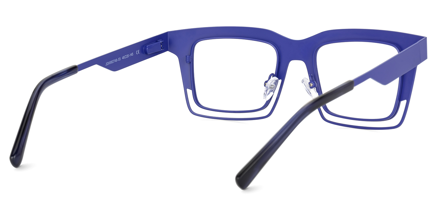 Evan Rectangle Blue Glasses3