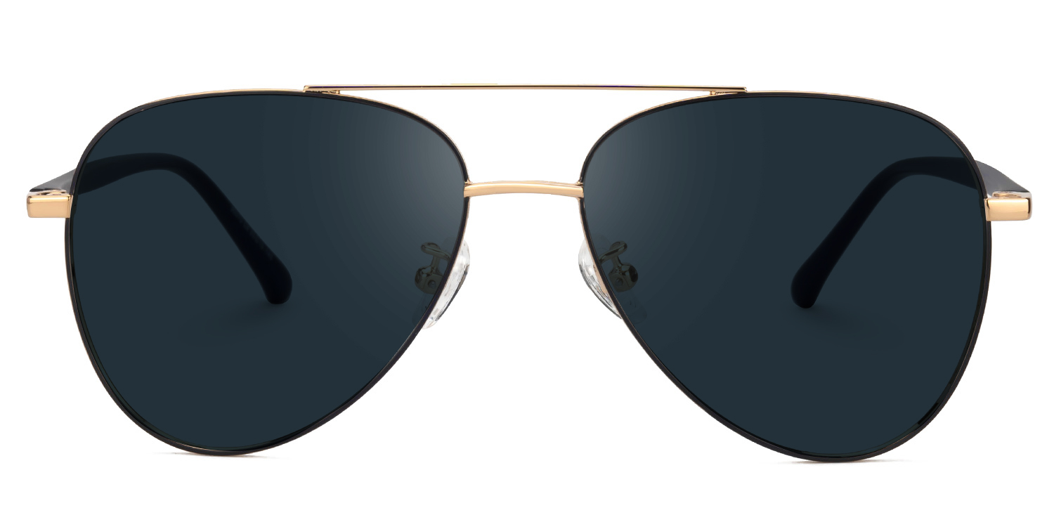 Paige Aviator Black-Gold Sunglasses | Zeelool Glasses0