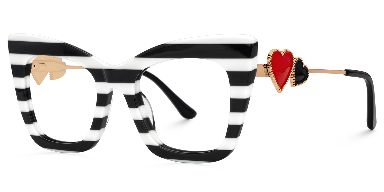 Cagle Designer Eyeglasses in Cateye Crystal Frame1