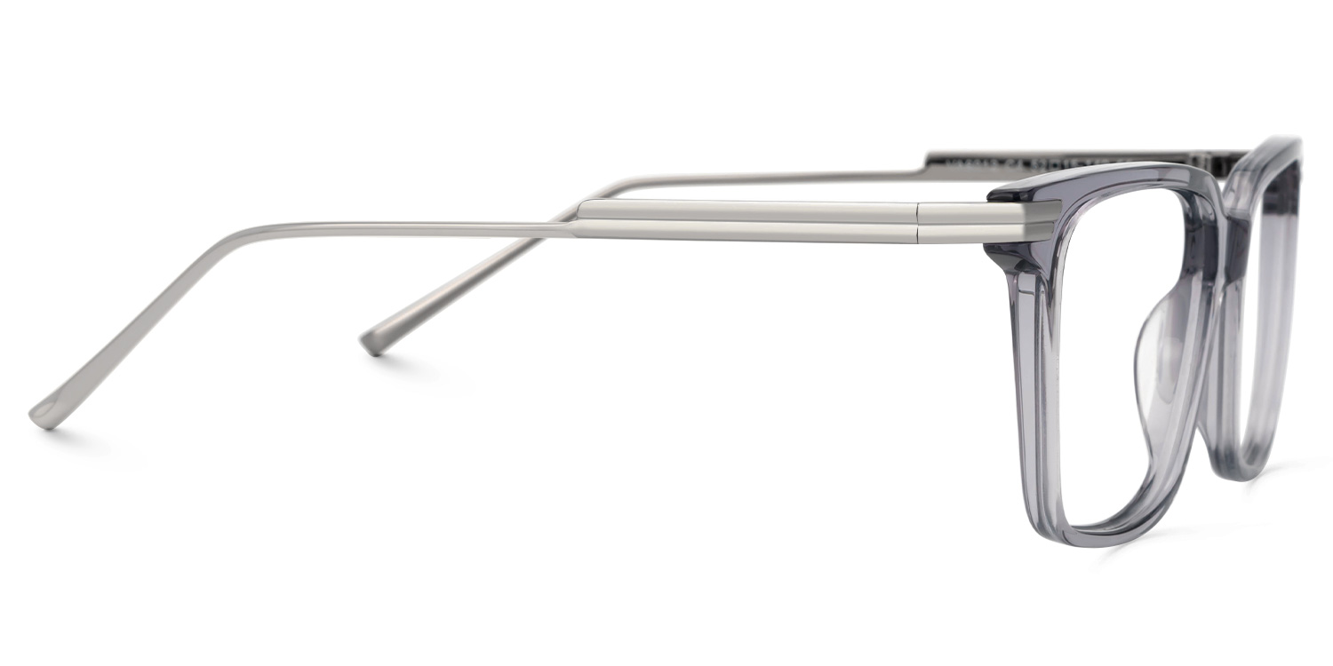 Viixen Rectangle Gray Frame Glasses | Zeelool2