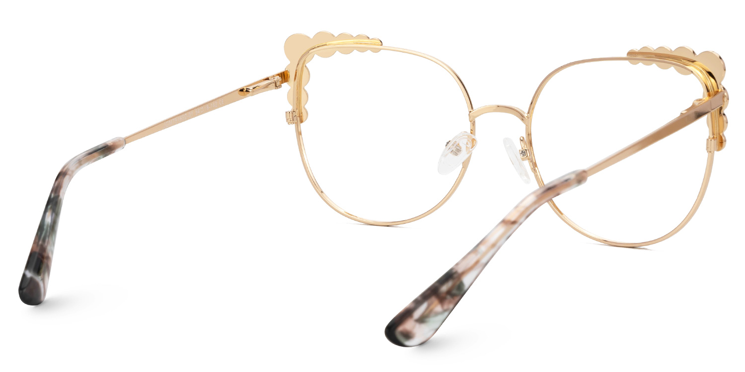 Wallice Cateye Gold Glasses3