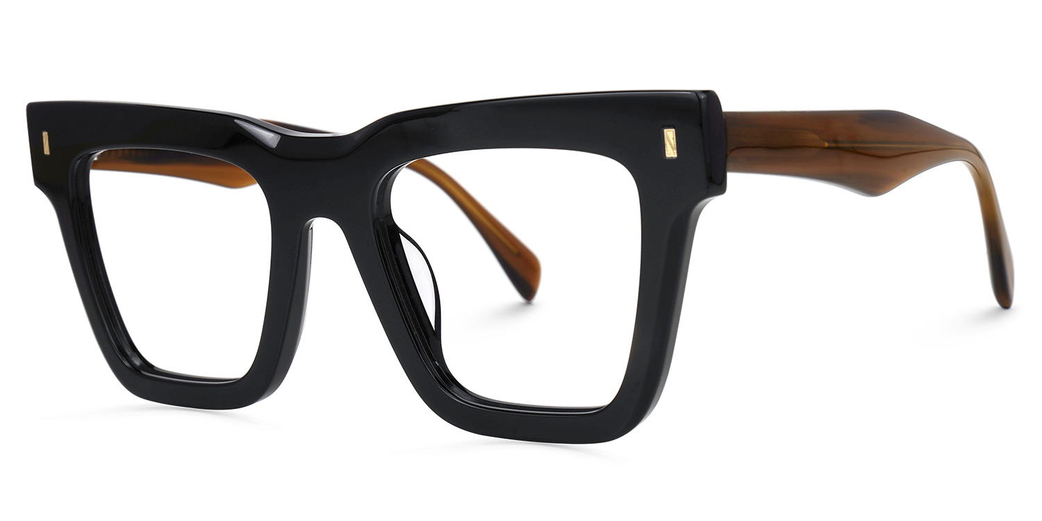 Square Janae Black Glasses on sale -Zeelool Glasses1