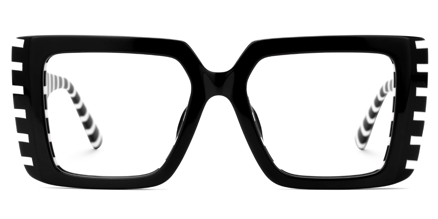 Parris Rectangle Black Glasses0